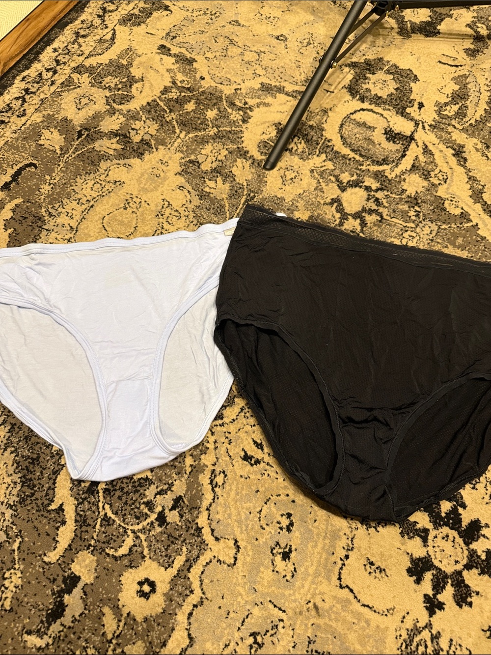 Jockey and warners Women's Briefs - Black & Light Blue Pair
